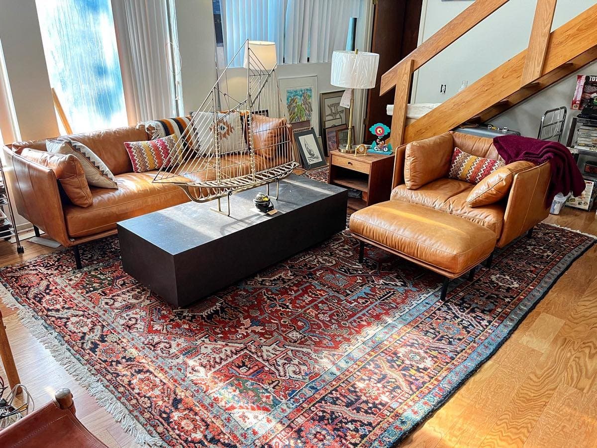 Estate living room staged for an upcoming Black Dog estate sale