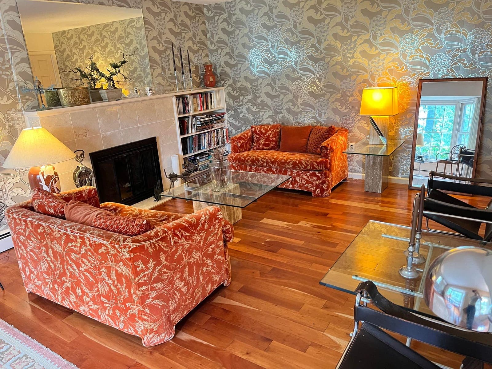 Furnished living room staged for an on-site Black Dog Auctions estate sale in Middle Georgia